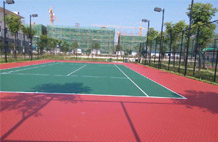 亞強體育施工案例:丙烯酸網籃球場,